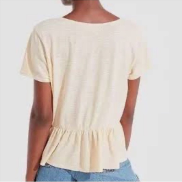 Urban Outfitters Tie Front Yellow Baby Doll Top - Picture 3 of 16